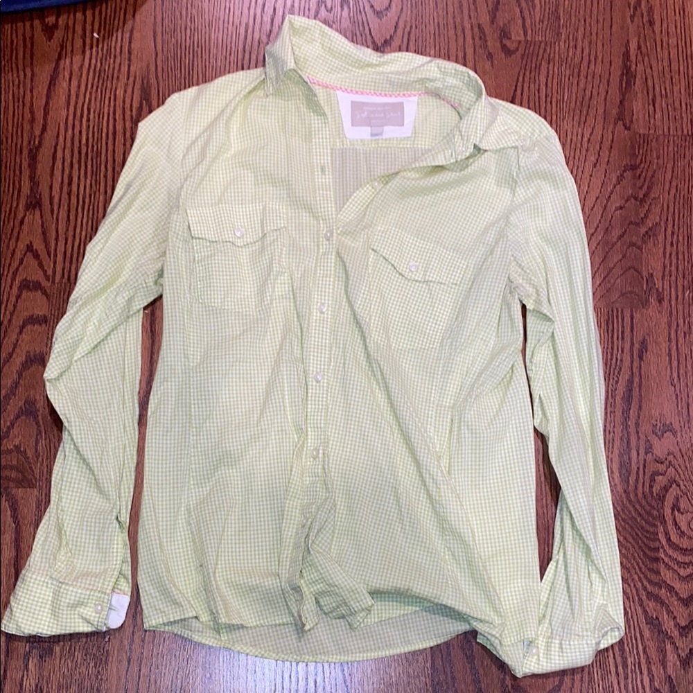 Green Checkered Button-Up Shirt